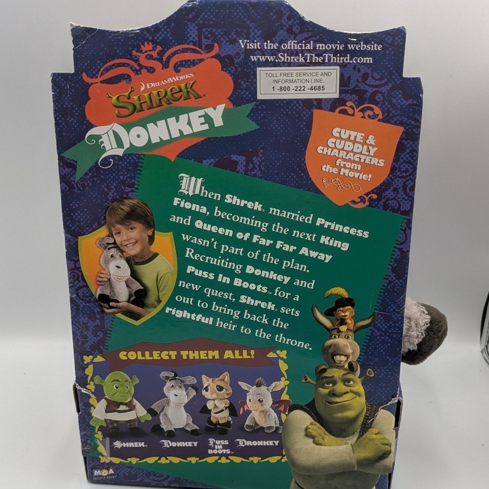 DreamWorks Shrek‎ the Third Donkey Plush Toy Entertainment 2007 Gift Collectible - Picture 4 of 5